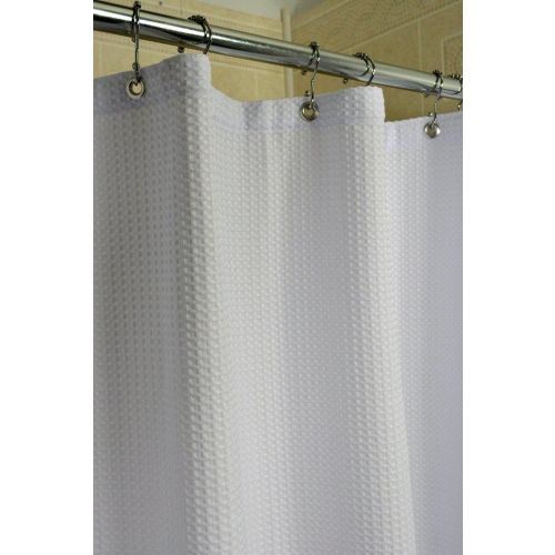 Supreme Waffle Shower Curtain with Grommets, 100% Polyester, 72"x72", White